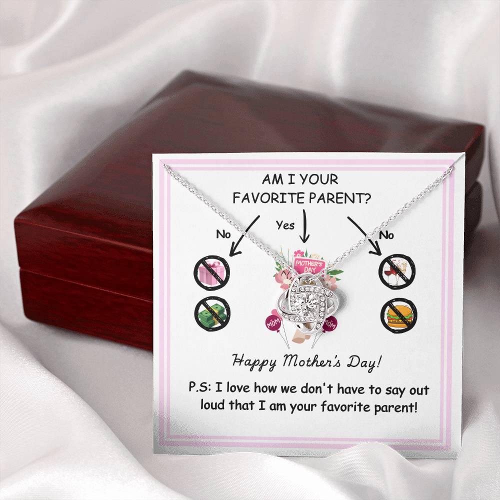 Funny Mother’s Day Necklace Gift – “Am I Your Favorite Parent?”
