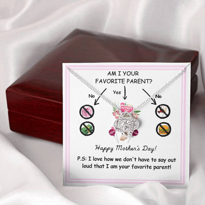 Funny Mother’s Day Necklace Gift – “Am I Your Favorite Parent?”
