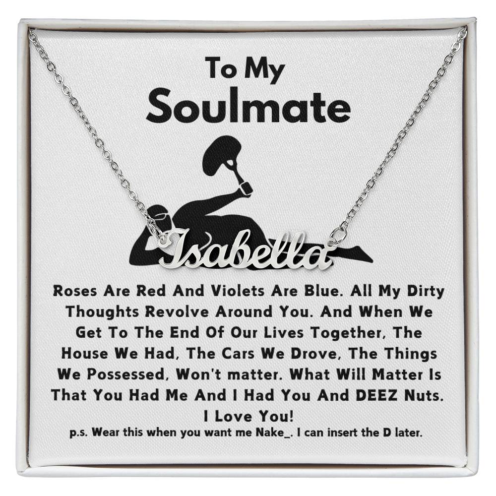 To My Soulmate - Name Necklace Flowers