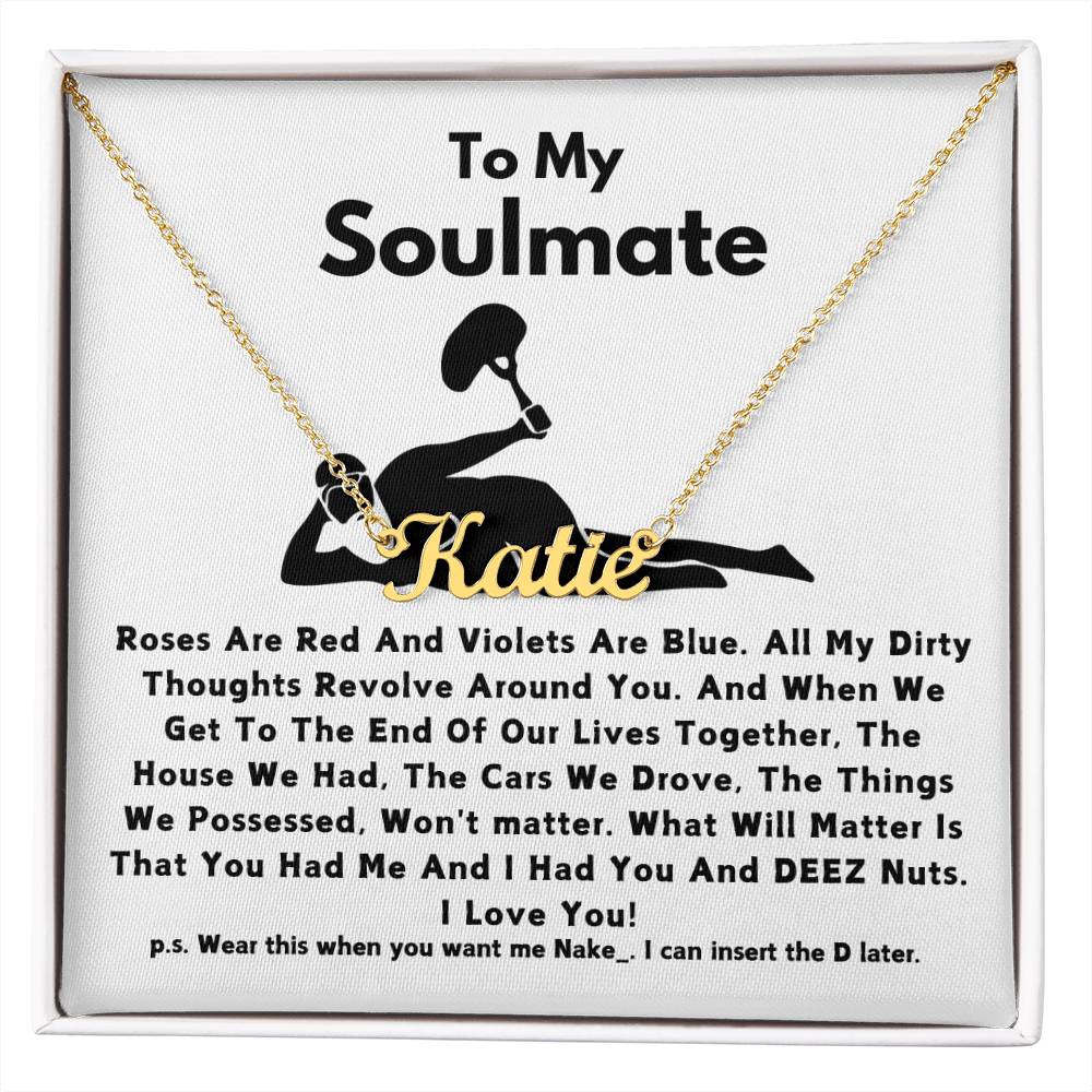 To My Soulmate - Name Necklace Flowers