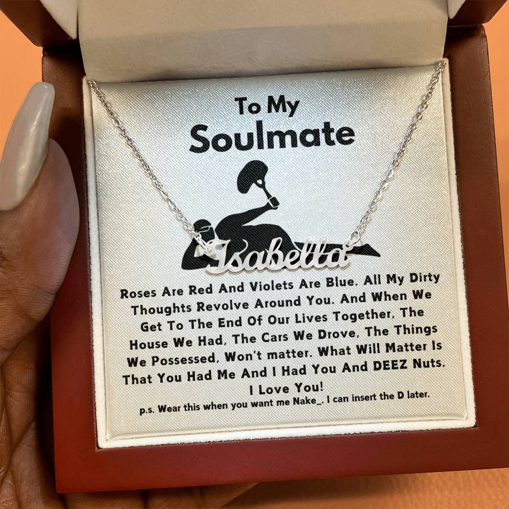 To My Soulmate - Name Necklace Flowers