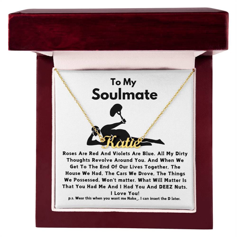 To My Soulmate - Name Necklace Flowers