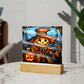 Halloween-Pumpkin Ghost Stained Glass