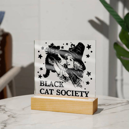 Halloween Collection - Black Cat Society Acrylic Plaque