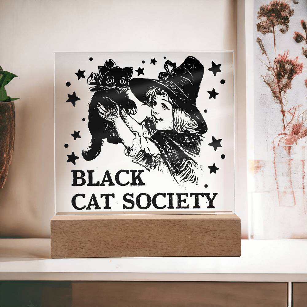 Halloween Collection - Black Cat Society Acrylic Plaque