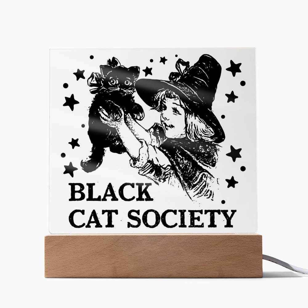 Halloween Collection - Black Cat Society Acrylic Plaque
