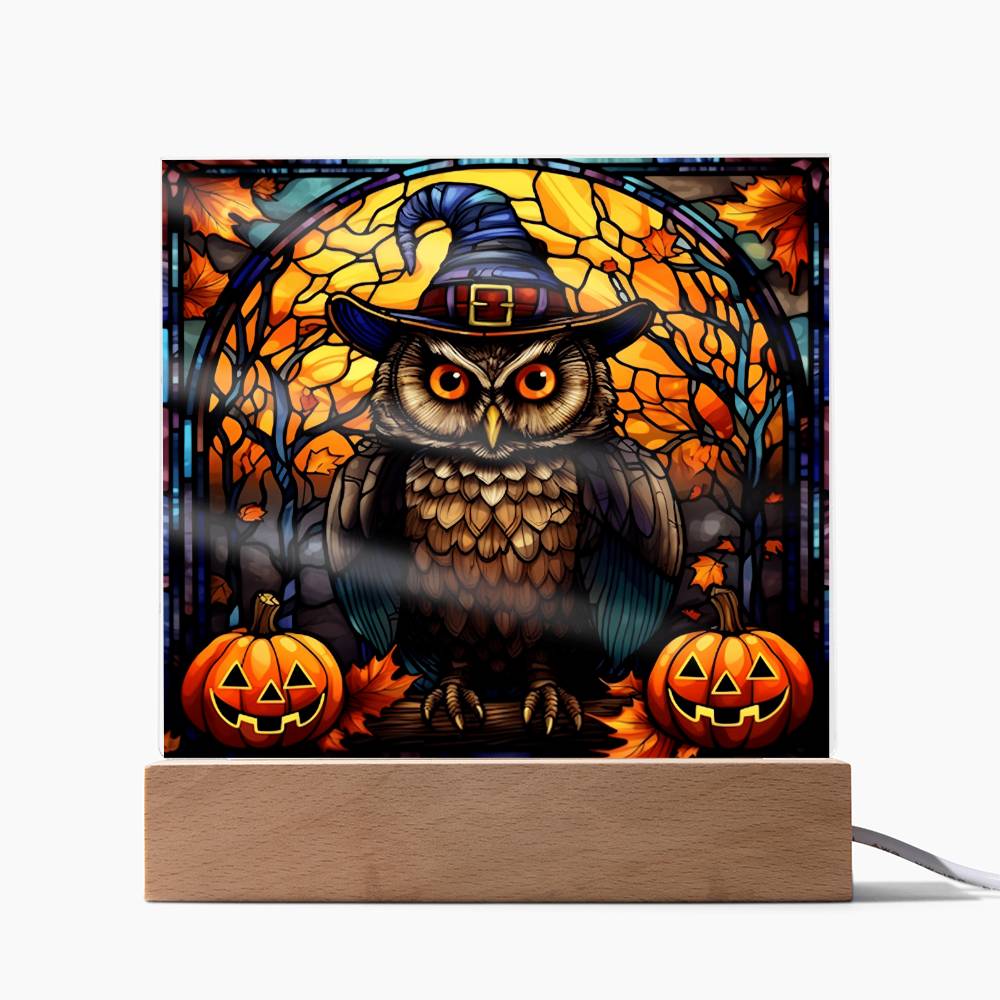 Halloween-Owl Stained Glass