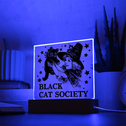 Halloween Collection - Black Cat Society Acrylic Plaque