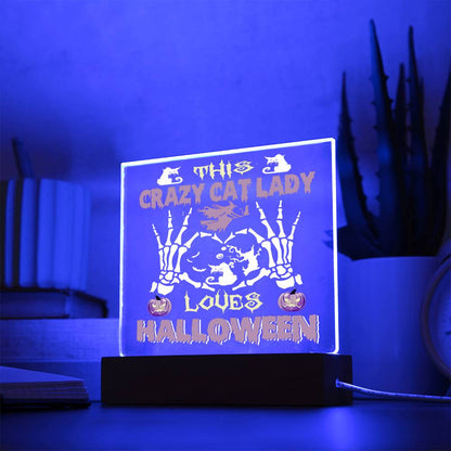 Halloween Collection - Crazy Cat Lady Acrylic Plaque