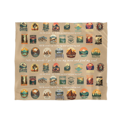 National Parks Blanket Gift - Into the woods I go to lose my mind, and find my soul