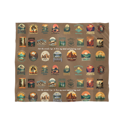 US National Parks Gift Blanket - Brown