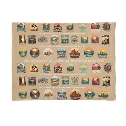 National Parks Blanket Gift - Into the woods I go to lose my mind, and find my soul