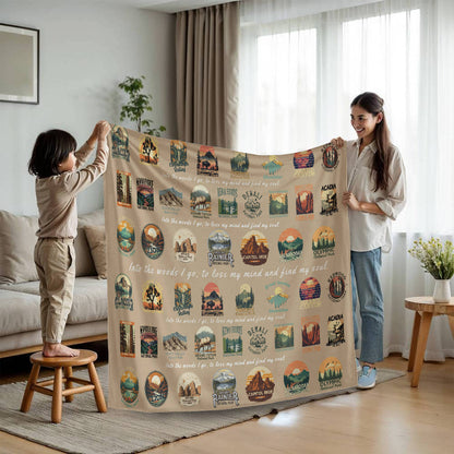 National Parks Blanket Gift - Into the woods I go to lose my mind, and find my soul