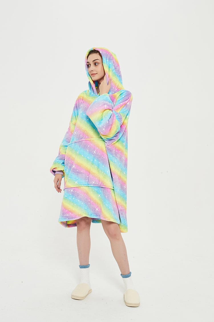 Snuggly™ Oversized Rainbow Unicorn Blanket Hoodie - Snuggly™