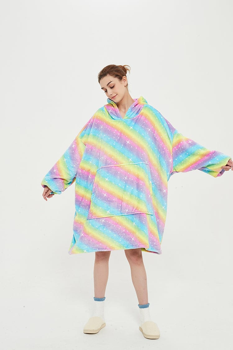 Snuggly™ Oversized Rainbow Unicorn Blanket Hoodie - Snuggly™