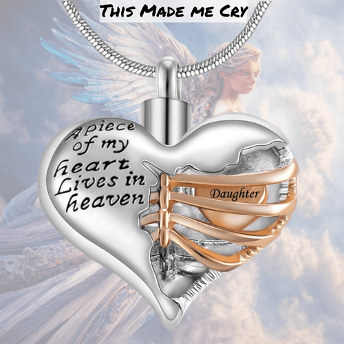 A Piece Of My Heart Lives In Heaven - Urn Pendant - Snuggly™