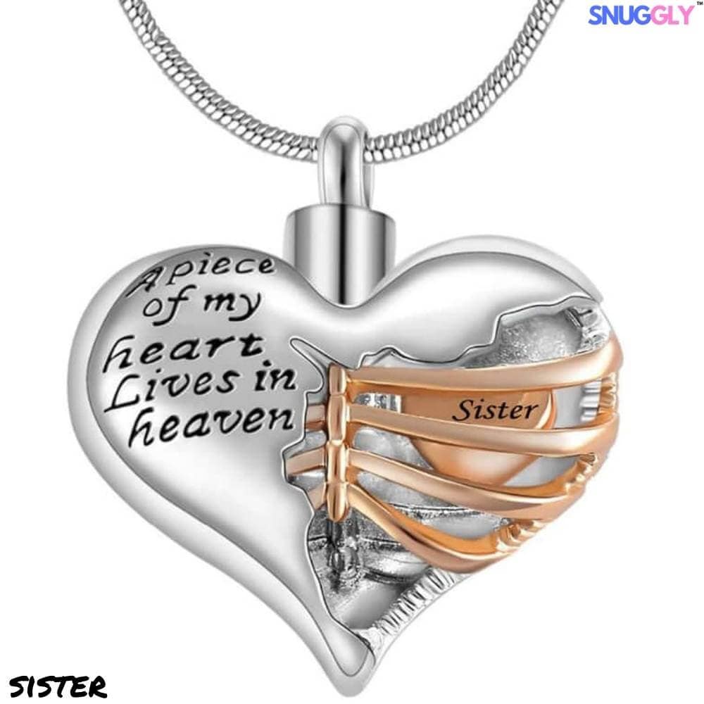 A Piece Of My Heart Lives In Heaven - Urn Pendant - Snuggly™