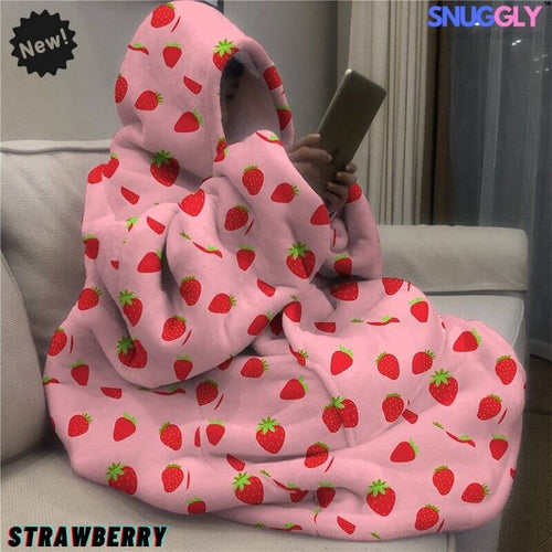 Snuggly™ Oversized Strawberry Blanket Hoodie - Snuggly™