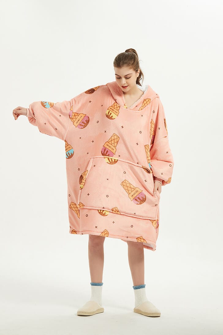 Snuggly™ Oversized Ice Cream Lover Blanket Hoodie - Snuggly™