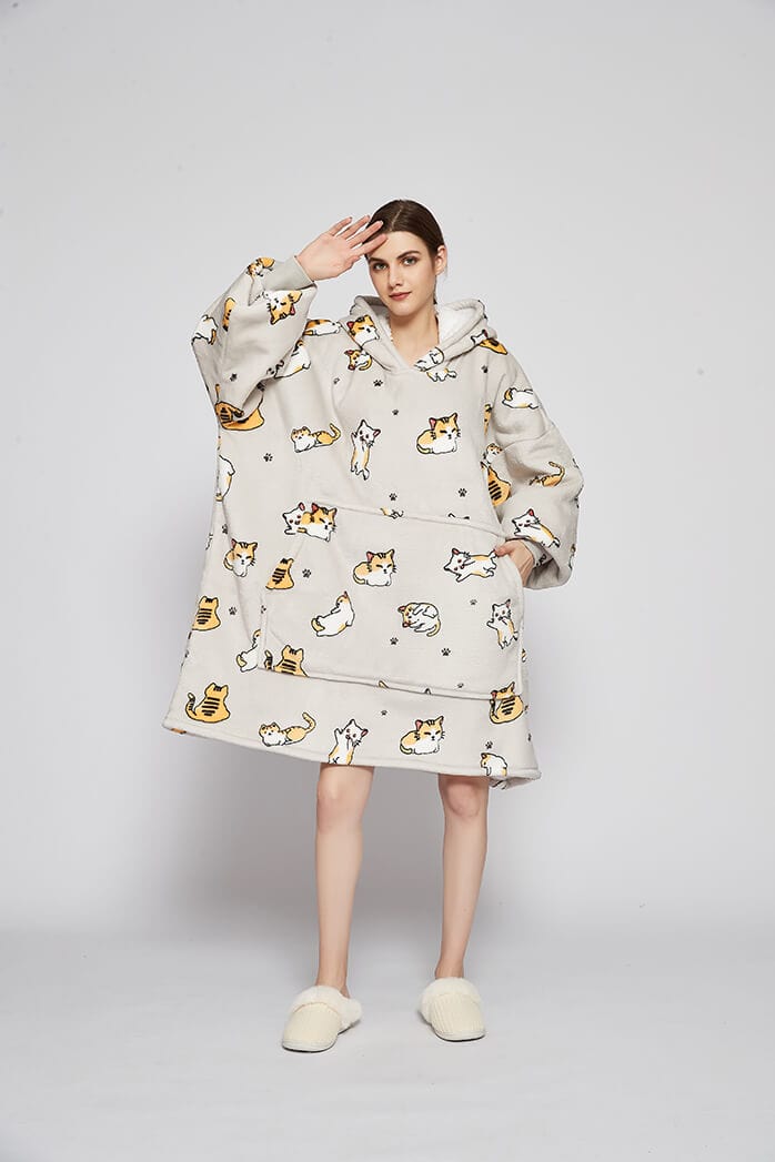 Snuggly™ Oversized Cat Mom & Dads Blanket Hoodie - Snuggly™