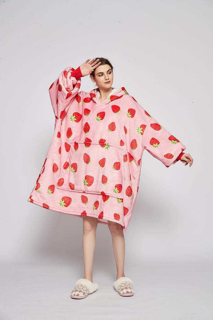 Snuggly™ Oversized Strawberry Blanket Hoodie - Snuggly™