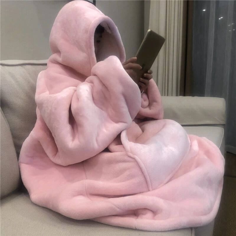 Kids Girls Fleece Giant Oversize Blanket Hoodie Snuggle Lounge