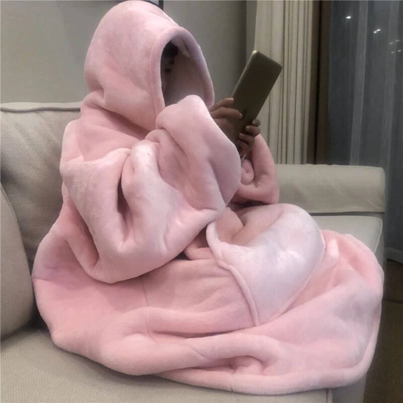 Snuggly™ Oversized Blanket Hoodie - Baby Pink - Snuggly™